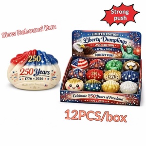Juguete de Peluche de 8.5CM con Diseño de Bollo Grande de Dibujos Animados con Purpurina Dorada, Caja Sorpresa Lala Fun, Juguete de Bollo al Vapor - Product Image 5