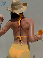 Ensemble de bikini 3D floral à la dernière mode, avec un haut torsadé et une forte couverture, maillot de bain 3 pièces pour les vacances à la plage tropicale