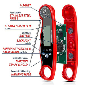 Accesorios de Cocina, Termómetro Digital de Lectura Rápida para Carne con Sonda Plegable, Termómetro para Parrilla - Product Image 4