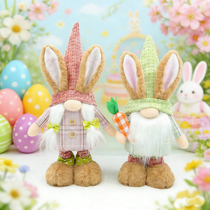 <b>Easter</b> Gnome Bunny Plush Long Legs Standing Rabbit Dwarf Figurine Swedish Tomte Doll Holiday Table <b>Ornament</b> Spring Party Decor - Product Image 3