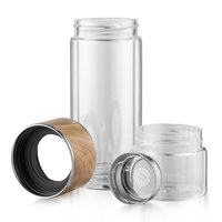 Gobelet à thé en verre à double paroi Emode avec filtre et couvercle en acier inoxydable, gobelet à thé à bulles avec couvercle infuseur, gobelets à thé à emporter