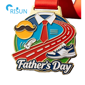 Médaille personnalisée pour la fête des pères, mini marathon, course à pied, pour le meilleur papa, le super père, le père, cadeau de fête des pères - Product Image 5