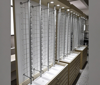 Meuble de présentation de lunettes de soleil et de lunettes optiques avec tiges verrouillables pour magasin d'optique