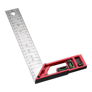 Règle d'angle en acier inoxydable Yu Jian 250mm 300mm 400mm avec niveau à bulle pour le travail du bois - Product Image 1