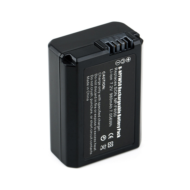 7.2v 980mAh NP-FW50 Digital Camera Battery for Sony A6100 A3000 A3500 A5000 A5100 A6000 A6300 A6400 with MSDS Certificate