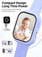 Montre intelligente pour poignet de 2,01 pouces, moniteur de bébé sans fil et caméra avec vision nocturne, caméra de surveillance vidéo sans fil 1080P