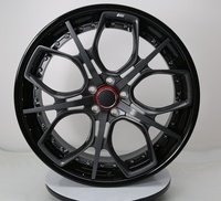 Neue Mattschwarze Felgen mit Roter Kappe, Mehrspeichen-Design, Geschmiedete 6061 T6 Aluminiumlegierung, 18-24 Zoll, Maßanfertigung, 6 Jahre Garantie