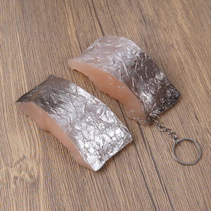 Simulated food grass carp chunks keychains, <b>fake</b> seafood <b>fish</b> meat chunks, sample room dishes, decorations, prank toys. - Product Image 3