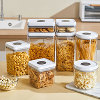 Boîte de rangement ronde en plastique scellée à pression avec couvercle ABS pour aliments secs, collations, thé, organisateur de garde-manger de cuisine, OEM