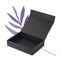 Boîte rigide rectangulaire noire magnétique de qualité supérieure avec insert en mousse EVA, biodégradable, laminée mate, logo personnalisé pour les occasions spéciales