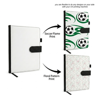 Carnet en cuir A5 bicolore avec fermeture magnétique, idéal pour l'impression UV personnalisée et la création DIY