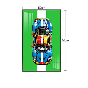 Without Lighting <strong>Bricks</strong> Car Display Frame Building <strong>Block</strong> Wall Art 50x80cm for Race Car Model Wall Mounted Plastic Model Showcase - Product Image 5