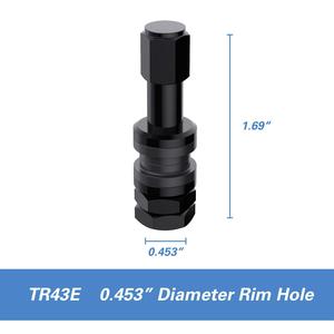 ก้านวาล์วอลูมิเนียมอัลลอยด์ TR43E สีดำ สำหรับเปลี่ยนยางรถยนต์แบบไม่มียางใน - Product Image 2