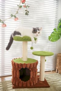 न्यूनतम बिल्ली के पेड़ खरोंच पोस्ट बहु कार्यात्मक खेल और नींद फर्नीचर - Product Image 5