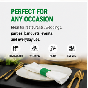 Anneaux de serviette en plastique vert pour la mise en table, design moderne, utilisation pratique - Product Image 3
