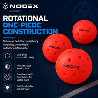 NODEX PACE40 Pack de 12 balles de pickleball d'extérieur en sac en filet 40 trous, balles rouges rotatives