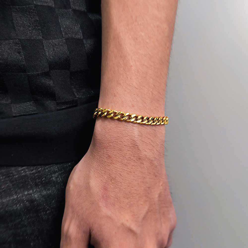 Gold (width 5mm) - bracelet 7 inches (length 17.78cm)