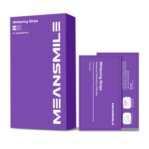 Bandes blanchissantes pour les <span class=keywords><strong>dents</strong></span> Meansmile, bio, véganes, violettes, <span class=keywords><strong>blanches</strong></span>, résistantes, de qualité supérieure, 14 paires, marque privée - Product Image 1