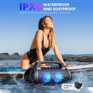 W-KING Portable for Speaker 120W Max Power IPX6 Waterproof Outdoor Use LED <b>Lights</b> 2.0 Channel Surround Sound Battery - Product Image 3