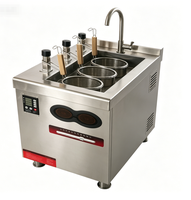 Cuiseur à pâtes à induction en acier inoxydable à six trous pour restaurant, station de cuisson ouverte