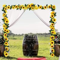 Guirlande de tournesols artificiels YM, fleurs suspendues pour la décoration intérieure, décoration d'arche de mariage, guirlande de tournesols en rotin