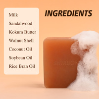 Savon de bronzage 125G Marque privée Éclaircissant pour la peau Nettoyant doux Lait nourrissant Savon d'élimination du bronzage au bois de santal