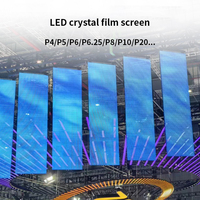 Film LED transparent auto-adhésif pour vitrine de magasin, écran transparent pour la publicité
