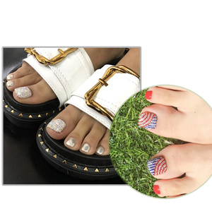 Faux-ongles brillants avec <span class=keywords><strong>strass</strong></span> pour les pieds, artificiels, courts, brillants, pressés, de haute qualité, Art des pieds, 24 pièces - Product Image 6