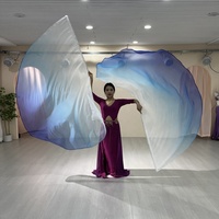 Drapeaux de danse de louange pour la prière chrétienne en polyuréthane semi-transparent jaune rouge dégradé pour danseurs adultes
