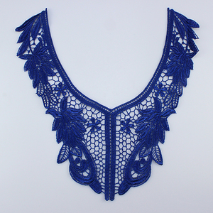 Encaje Químico Guipur para Manualidades, Aplique para Escote, 100% Poliéster, Negro, Blanco, Flores, Cuello de Encaje, Bordado - Product Image 2