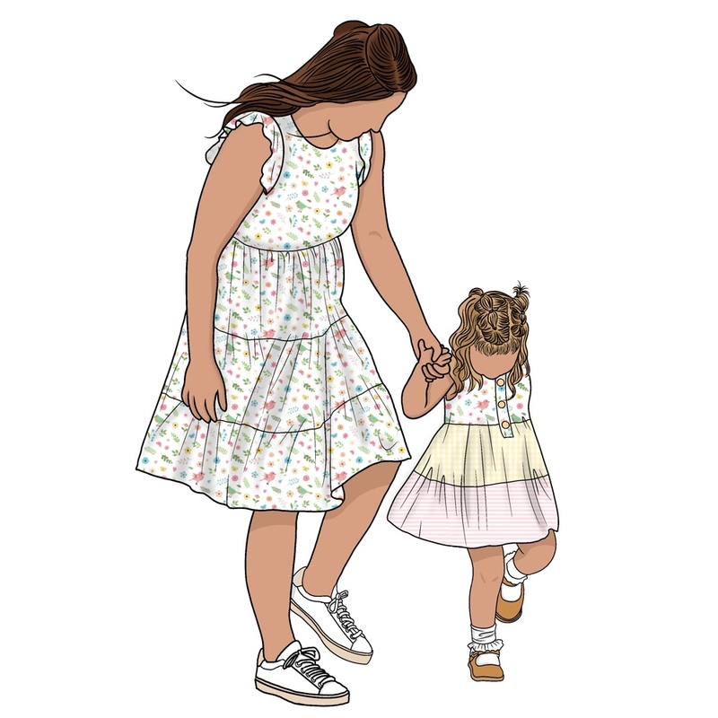 Custom Vintage Printed Sleeveless Mommy and