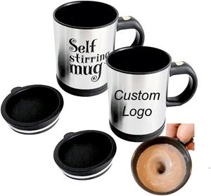 Mug à café électrique auto-mélangeur avec logo personnalisé, tasse à mélanger en acier inoxydable 304, mug à café auto-mélangeur, tasse à café pour le bureau - Product Image 1