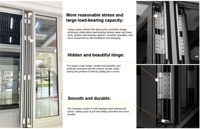 Portes pliantes modernes en alliage d'aluminium Lukliving avec verre trempé Low-E, portes de patio pliantes étanches pour villa