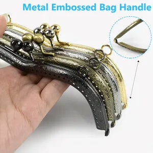 Deepeel XP133 19cm Manico in Metallo Retrò per Borsa da Donna, Chiusura a Scatto, Telaio Quadrato per Borsa, Supporto per Borsa a Catena, Fai da Te Artigianale - Product Image 4