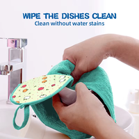 Hanging Embroidery Water Absorbing Non Hair Wipe Velvet Bathroom Supplies Soft Thicken Hand Towel Southeast Asia Bestsellers