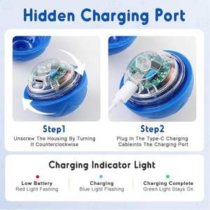 Auto-Rolling Dog Ball - USB wiederauf lad bares interaktives Haustiers pielzeug, bewegungs aktivierter kau sicherer Ball für kleine/große Rassen - Product Image 3