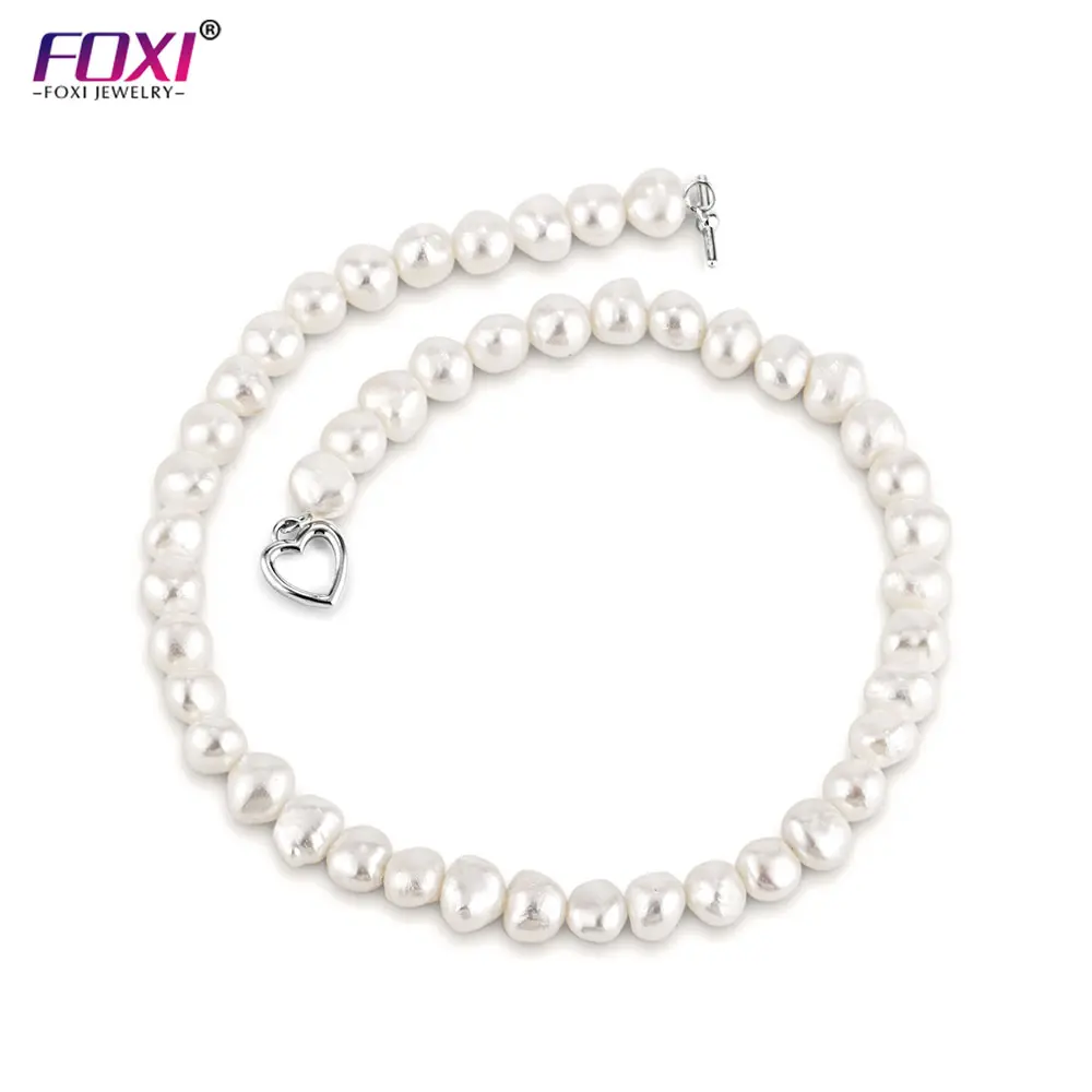 FOXI 100% Charm Pearl Customized Necklace Trendy 925 Sterling Silver Necklace For Women