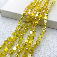 Perles en verre cristal électroplaqué multi-tailles, forme disque pièce de monnaie, facettées, pour la fabrication de bracelets DIY, vente en gros