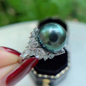 Anneau en argent S925 à faire soi-même, accessoire pour anneau féminin avec perle ronde de 10 à 12 mm, support vide pour cache-cernes 10155 - Product Image 3