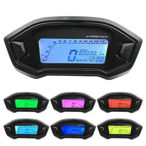 7 Kleuren Universeel Aanpassen Motorfiets Lcd 13000Rpm Motor Voertuig 2-4 Cilinders Meter Kilometerteller Motorfiets Digitale Snelheidsmeter