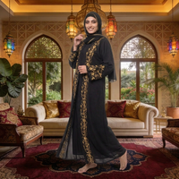 Robe Abaya de Soirée Islamique de Luxe pour Femmes, Couleur Unie, Mode Musulmane du Moyen-Orient