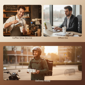 Bicchieri di Carta Personalizzabili con Logo, Biodegradabili, per Bevande Calde e Fredde, 400ml, per Noodle, Biscotti, Lollipop, Caffè, Singoli o Doppi - Product Image 4