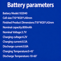 Batterie Lipo 102040 3.7v 800mah, fabricant de cellules de batterie au lithium polymère
