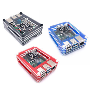 מארז אקרילי 9 שכבות למחשב <span class=keywords><strong>Raspberry</strong></span> <span class=keywords><strong>Pi</strong></span> 4B, מאוורר קירור וצלעות קירור תואמים למחשב <span class=keywords><strong>Raspberry</strong></span> <span class=keywords><strong>Pi</strong></span> <span class=keywords><strong>4</strong></span> - Product Image 1