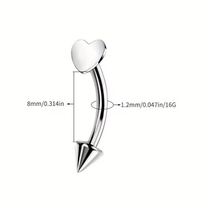 Gaby G23 Barra Curva de Titanio con Flecha para <span class=keywords><strong>Piercing</strong></span> Rook, Joyería de 8mm 16G, Anillo <span class=keywords><strong>Orbital</strong></span> Unisex para Ceja, Pendiente para Concha - Product Image 5