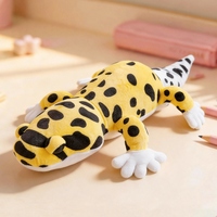 Sac à dos en peluche lézard léopard jaune à pois personnalisé en gros pour enfants, idéal pour les voyages en extérieur et comme cadeau