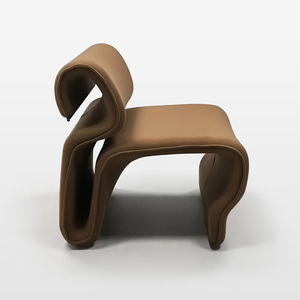 Sillón Nórdico de Ocio con Forma Especial, Mueble de Oficina en Casa, Línea Abstracta Curva, Taburete Reclinable Extensible para Sala de Estar y Dormitorio - Product Image 2