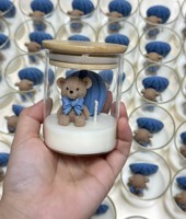 Bougie parfumée artisanale en forme d'ours mignon avec ballon à air chaud, idéale pour la fête des Mères, un mariage ou un anniversaire, décoration d'intérieur, vente en gros