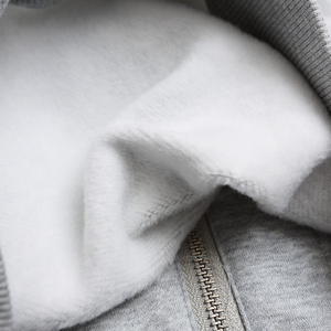 430 GSM Terry <b>Brushed</b> Heavyweight Streetwear OEM Custom Print High Street Stand Collar Double Zipper Pulls Women's Hoodie - Product Image 3
