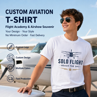 Kaos Unisex DG001 180gsm 100% Katun Berkualitas Tinggi Seragam Pilot Akademi Penerbangan Kru Darat Cepat Kering Longgar